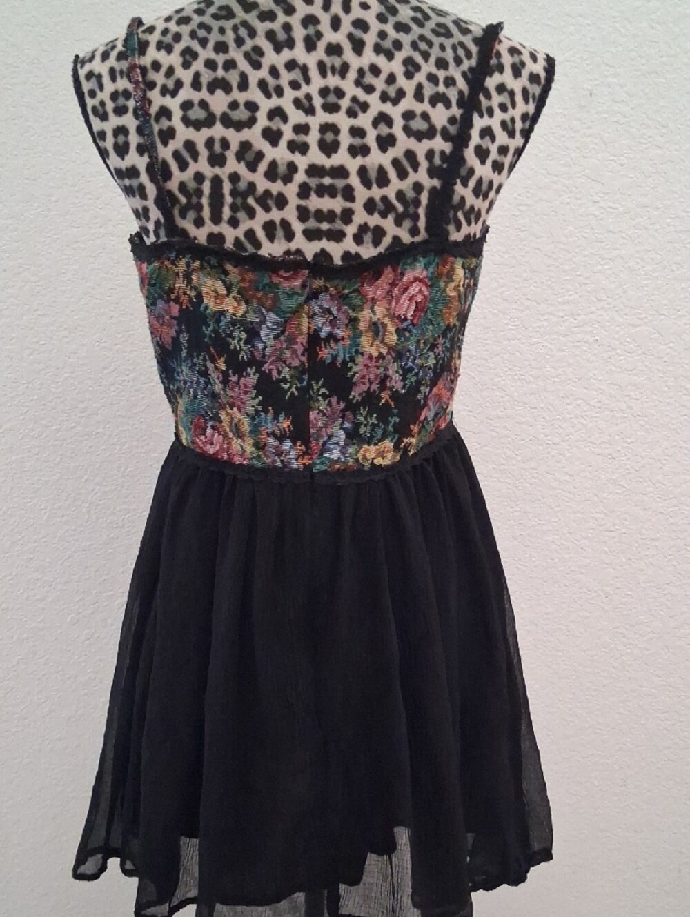 Cider Floral Tapestry Corset Mini Dress in Black - Picture 3 of 10